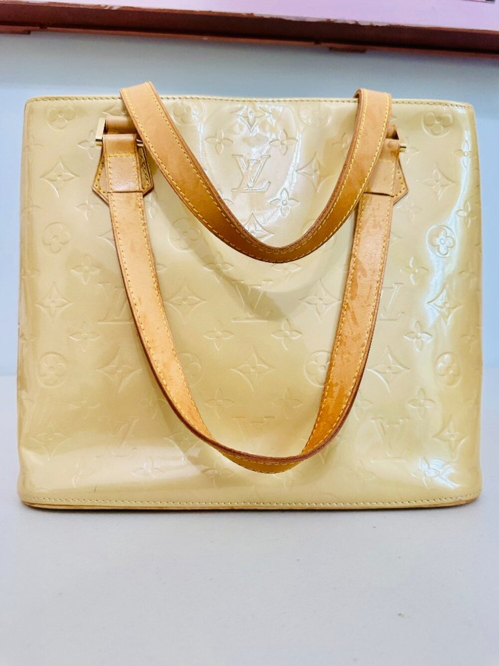 LOUIS VUITTON HOUSTON PM MUSTARD YELLOW MONOGRAM VERNIS TOTE LM1011 SPAIN